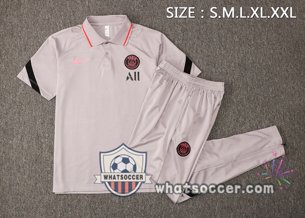 Training Polo Set Paris PSG + Pants Gray 2021-2022