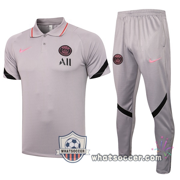 Training Polo Set Paris PSG + Pants Gray 2021-2022