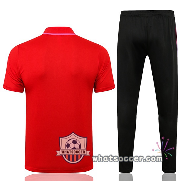 Training Polo Set Paris PSG + Pants Red 2021-2022