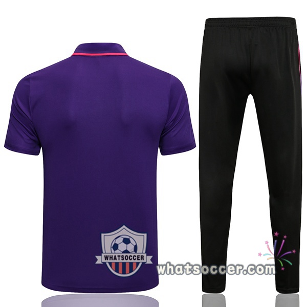 Training Polo Set Paris PSG + Pants Purple 2021-2022