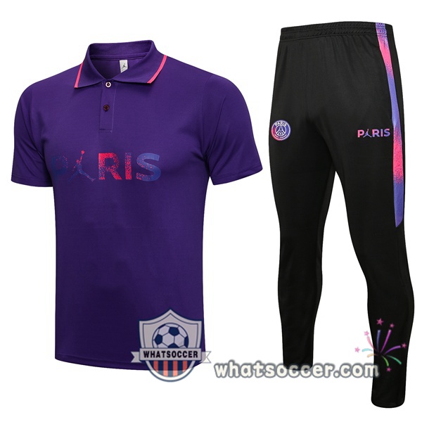 Training Polo Set Paris PSG + Pants Purple 2021-2022