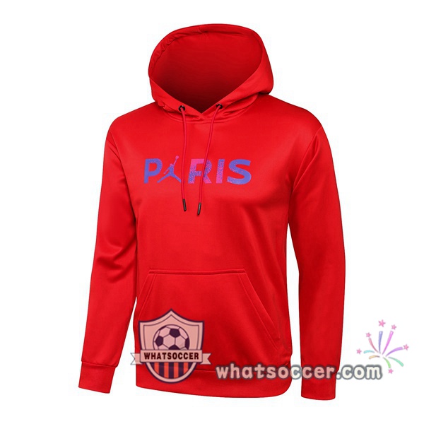 Paris PSG Jordan Red Hooded Sweater 2021-2022