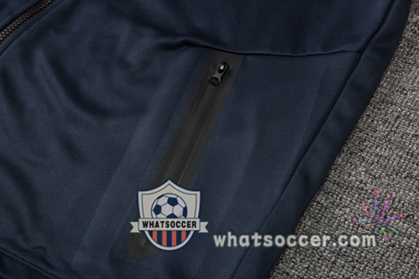 Paris PSG Blue Royal Hooded Jacket 2021-2022