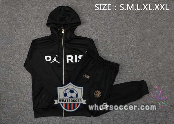 JORDAN Paris PSG Black Hooded Jacket 2021-2022