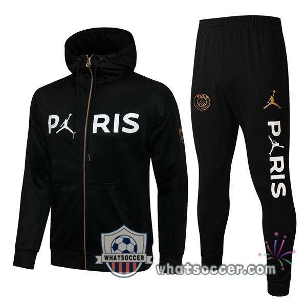 JORDAN Paris PSG Black Hooded Jacket 2021-2022