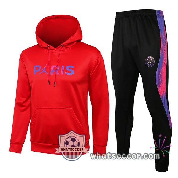 Paris PSG Jordan Red Hooded Jacket 2021-2022