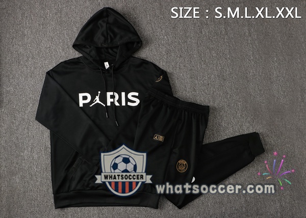 Paris PSG Jordan Black Hooded Jacket 2021-2022