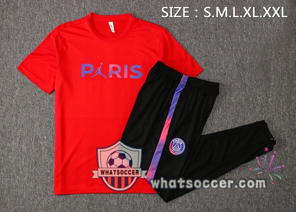 Paris PSG Jordan + Pants Red Training T-Shirt Suit 2021-2022