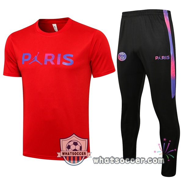 Paris PSG Jordan + Pants Red Training T-Shirt Suit 2021-2022