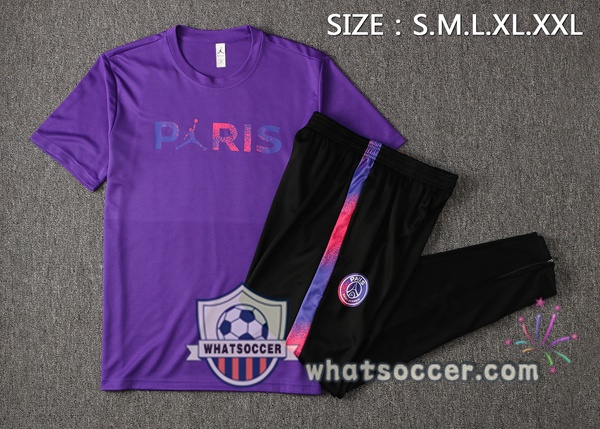 Paris PSG Jordan + Pants Purple Training T-Shirt Suit 2021-2022