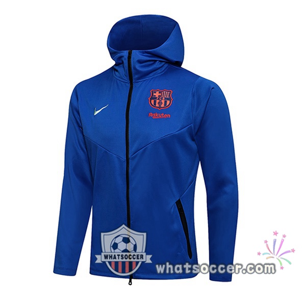 FC Barcelona Blue Hooded Jacket 2021-2022