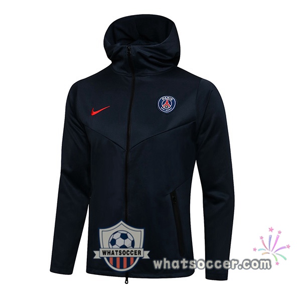 Paris PSG Blue Royal Hooded Jacket 2021-2022
