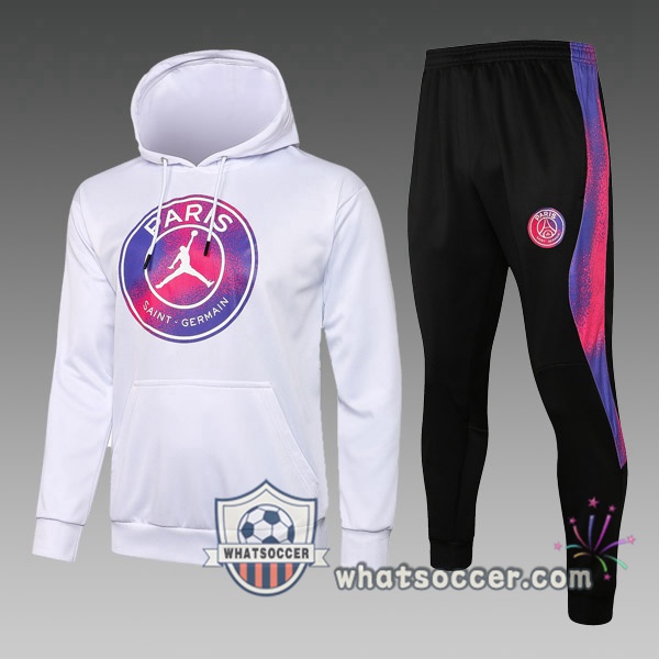 JORDAN Paris PSG Kids Hooded Jacket White 2021-2022