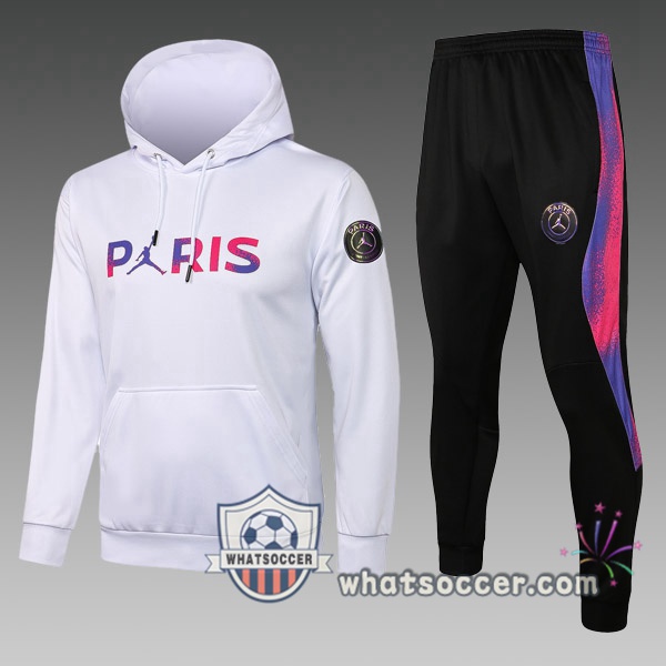 JORDAN Paris PSG Kids Hooded Jacket White 2021-2022