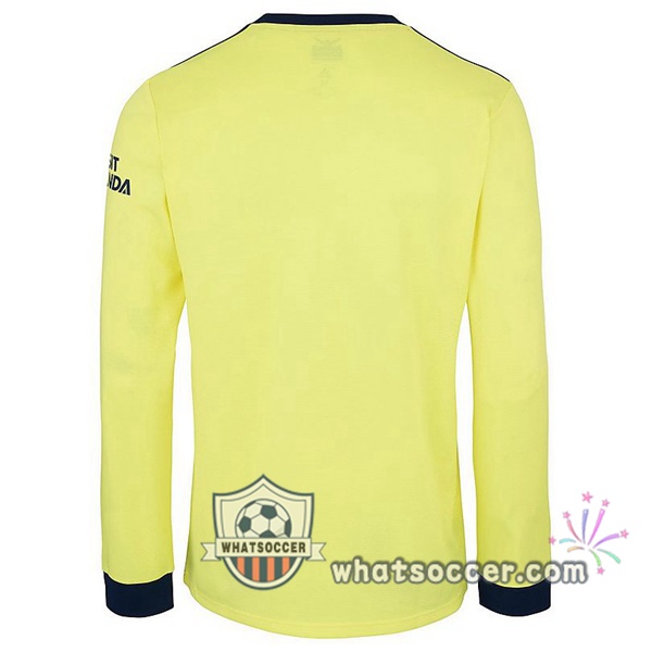 Arsenal Away Long Sleeve Soccer Jerseys Yellow 2021-2022