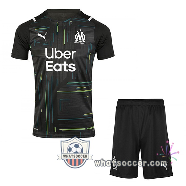 Marseille OM Kids Goalkeeper Soccer Jerseys Black 2021-2022