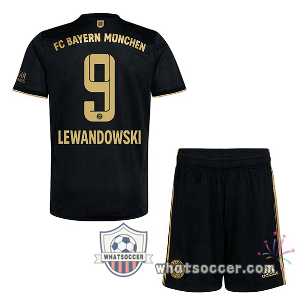 Bayern Munich (Lewandowski 9) Kids Away Soccer Jerseys 2021-2022