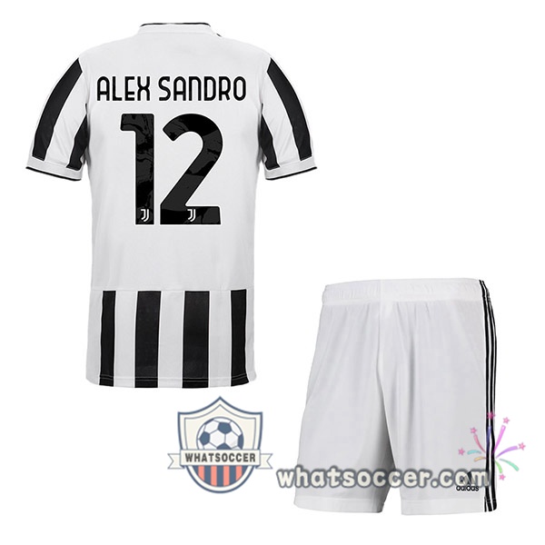 Juventus (ALEX SANDRO 12) Kids Home Soccer Jerseys 2021-2022