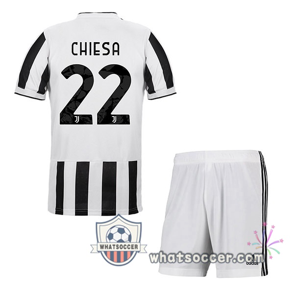 Juventus (CHIESA 22) Kids Home Soccer Jerseys 2021-2022