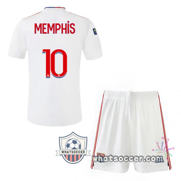 Lyon OL (MEMPHIS 10) Kids Home Soccer Jerseys 2021-2022