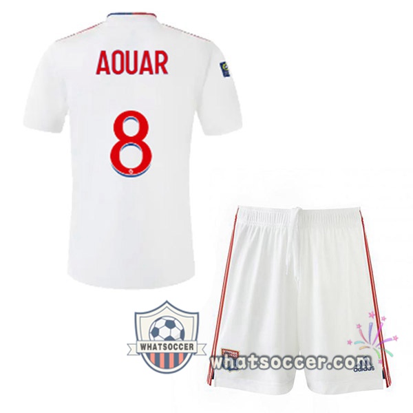 Lyon OL (AOUAR 8) Kids Home Soccer Jerseys 2021-2022