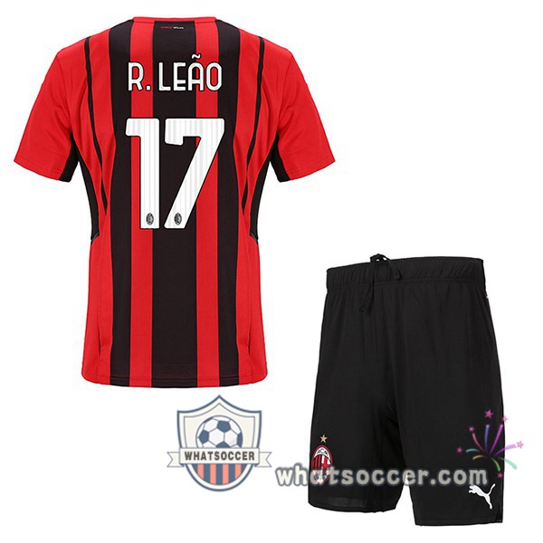 AC Milan (R. LEÃO 17) Kids Home Soccer Jerseys 2021-2022