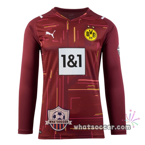 Dortmund BVB Goalkeeper Soccer Jerseys Long Sleeve Red 2021-2022