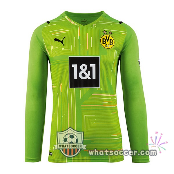 Dortmund BVB Goalkeeper Soccer Jerseys Long Sleeve Green 2021-2022