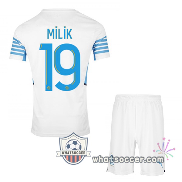Marseille OM (MILIK 19) Kids Home Soccer Jerseys 2021-2022