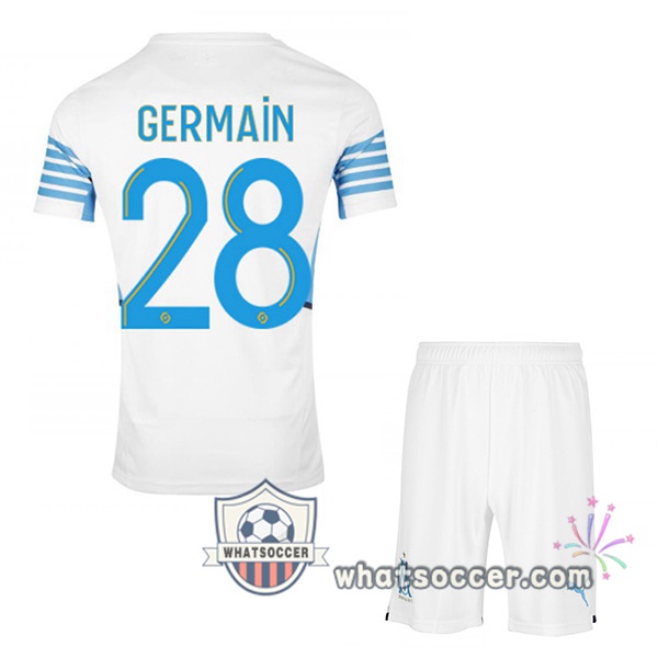 Marseille OM (GERMAIN 28) Kids Home Soccer Jerseys 2021-2022