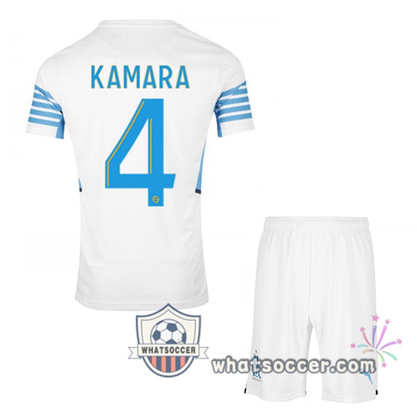 Marseille OM (KAMARA 4) Kids Home Soccer Jerseys 2021-2022
