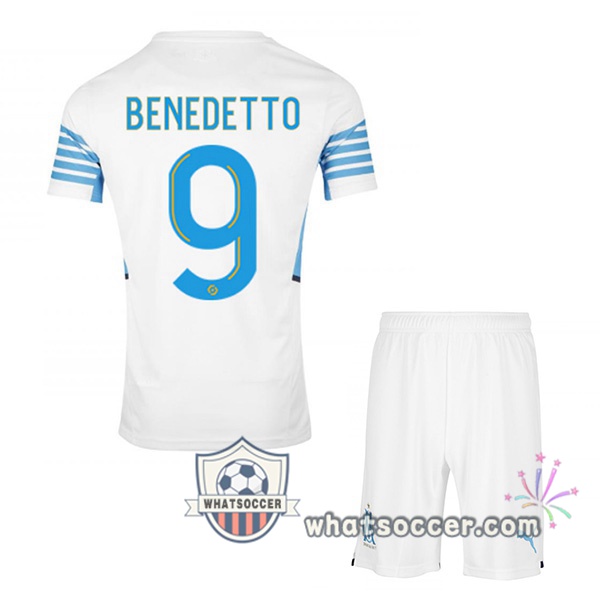 Marseille OM (BENEDETTO 9) Kids Home Soccer Jerseys 2021-2022