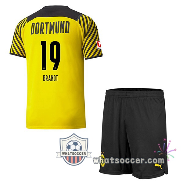 Dortmund BVB (Brandt 19) Kids Home Soccer Jerseys 2021-2022