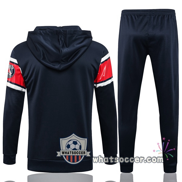 JORDAN Paris PSG Blue Royal Red Hooded Jacket 2021-2022