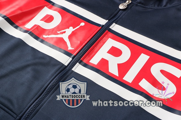 JORDAN Paris PSG Blue Royal Red Hooded Jacket 2021-2022