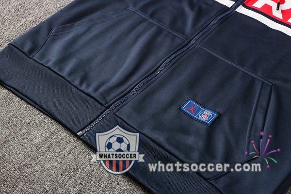 JORDAN Paris PSG Blue Royal Red Hooded Jacket 2021-2022