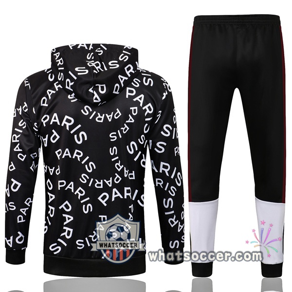 JORDAN Paris PSG White Black Hooded Jacket 2021-2022