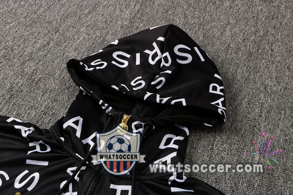 JORDAN Paris PSG White Black Hooded Jacket 2021-2022