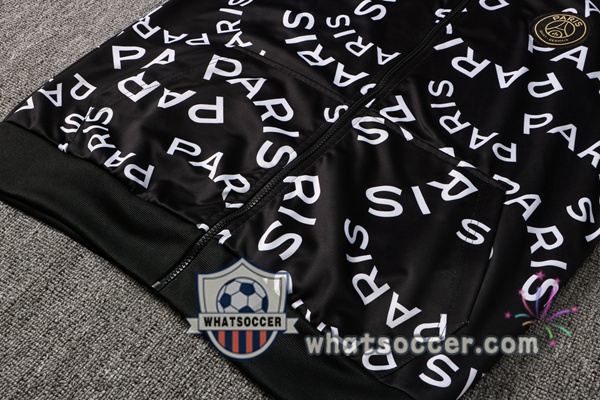 JORDAN Paris PSG White Black Hooded Jacket 2021-2022
