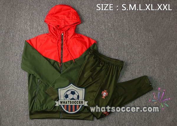 Portugal Red Green Windbreaker Hoodie 2021-2022