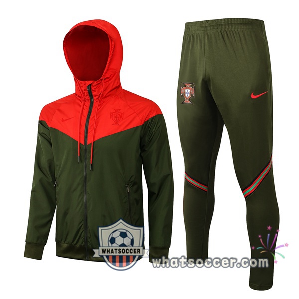 Portugal Red Green Windbreaker Hoodie 2021-2022