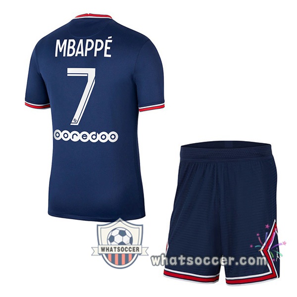 Jordan Paris PSG (Mbappé 7) Kids Home Soccer Jerseys 2021-2022