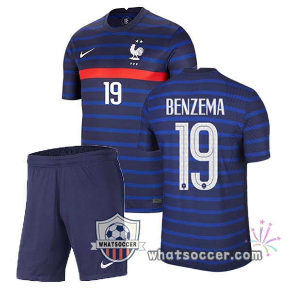 France (BENZEMA 19) Kids Home Soccer Jerseys 2020-2021