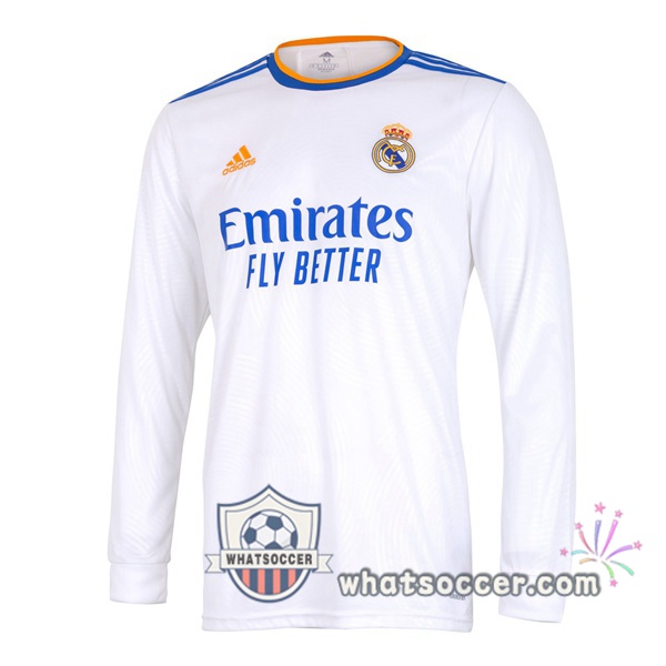 Real Madrid Home Soccer Jerseys Long Sleeve White 2021-2022