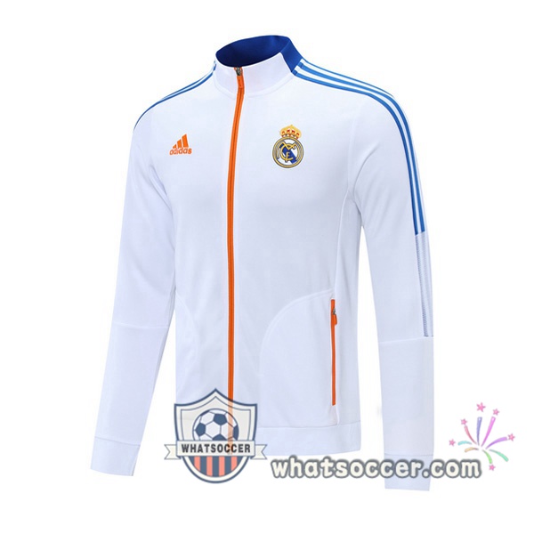 Real Madrid White Soccer Jacket 2021-2022