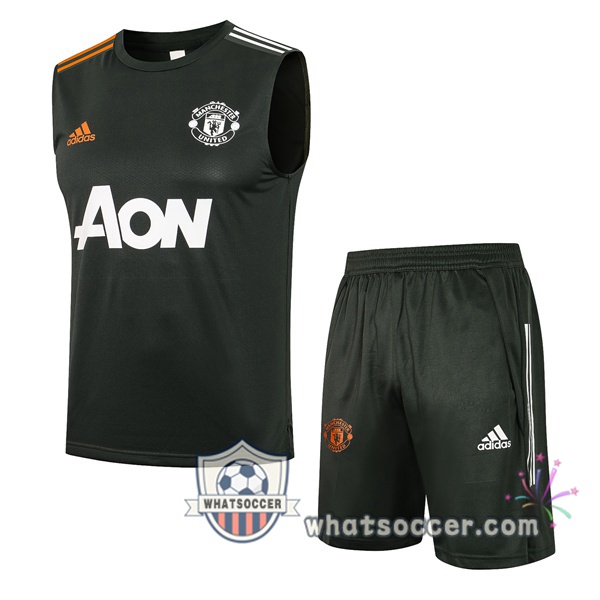 Manchester United Soccer Vest + Shorts Green 2021-2022