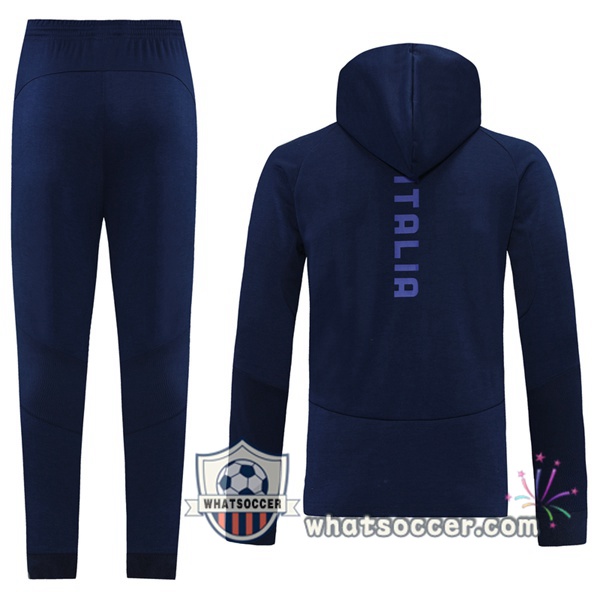Italy Blue Hooded Jacket 2021-2022