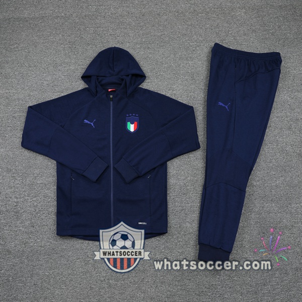 Italy Blue Hooded Jacket 2021-2022