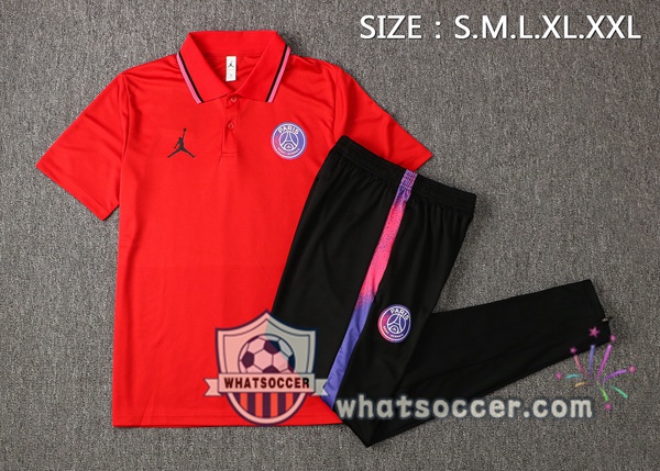 Training Polo Paris PSG + Pants Red 2021-2022