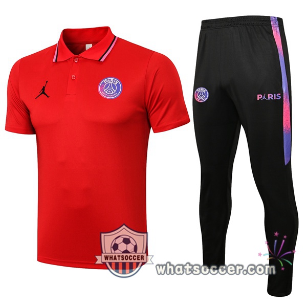 Training Polo Paris PSG + Pants Red 2021-2022